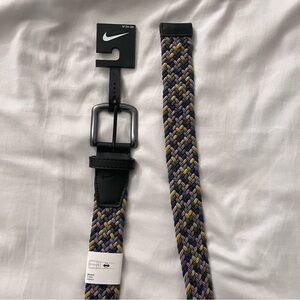 Nike Men's Braided Stretch Belt - Blue, Yellow, Black